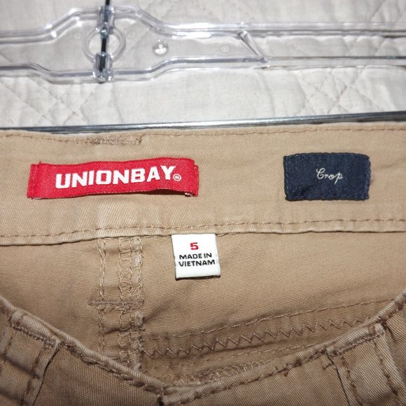 UNION BAY CROP JEANS SIZE 5 TAUPE BEIGE - Picture 1 of 6